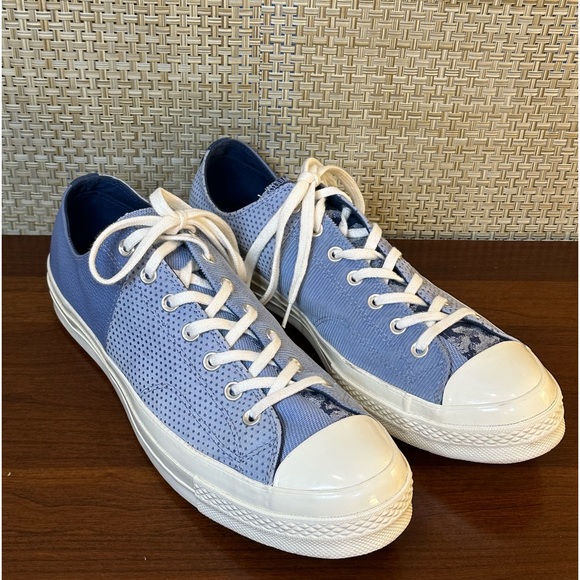 🌟2xHP🌟Converse Chuck 70 Chuck Taylor Blue/White Mixed Material Low Sneaker - Picture 2 of 11